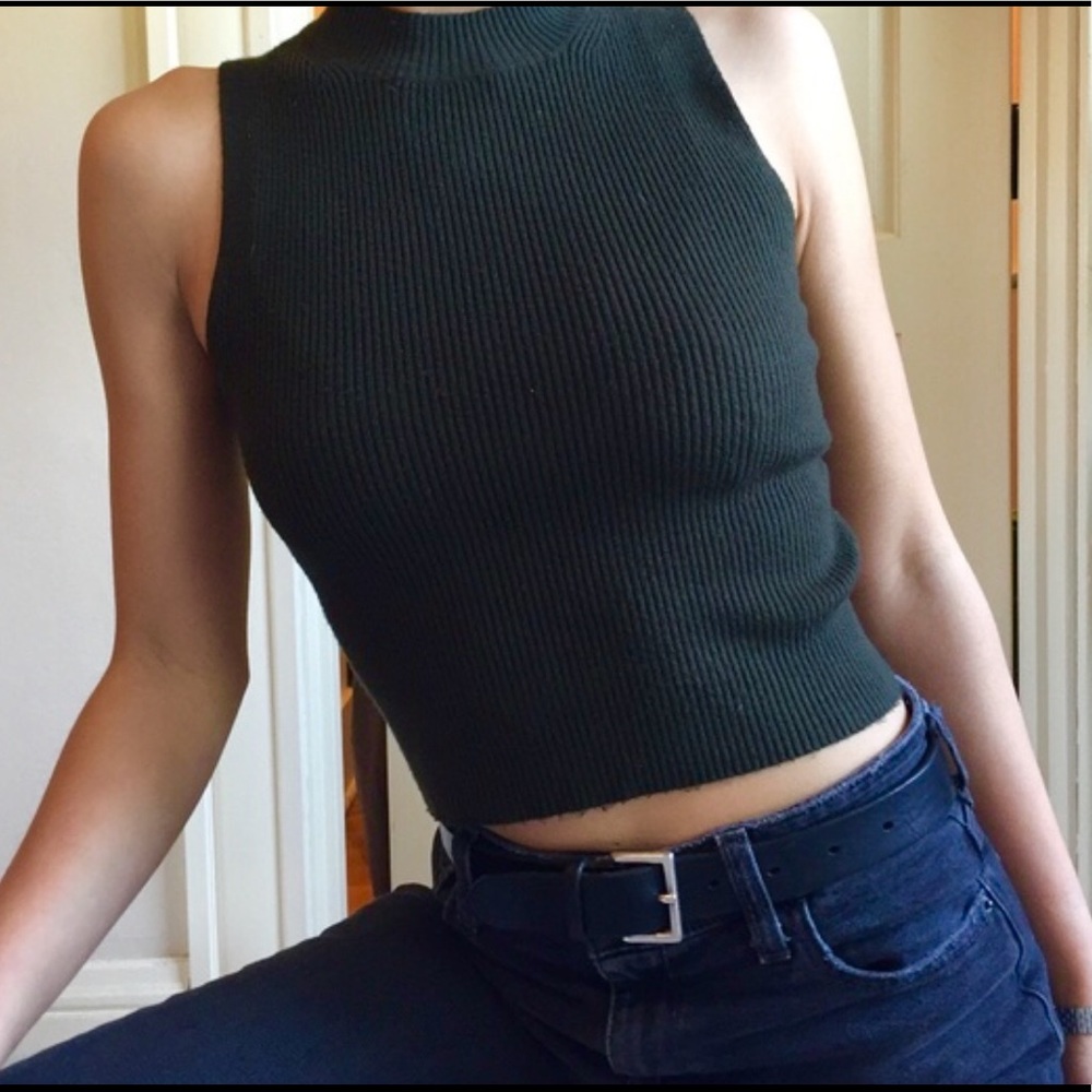 Brandy Melville olive crop top